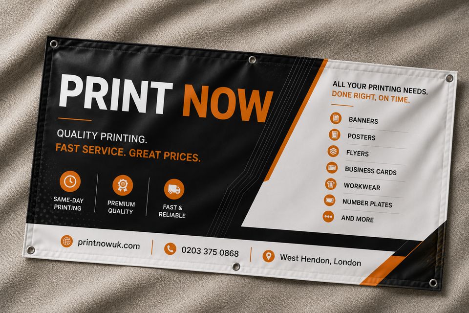 PVC Banners — printed by Print Now, West Hendon London