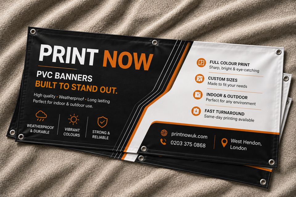 PVC Banners — printed by Print Now, West Hendon London